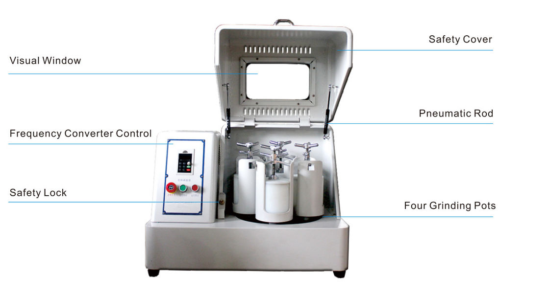Coupeuse de fraisage moulin à billes planétaire à faible bruit 1,5 kW 220-50 Hz pour le fraisage de précision