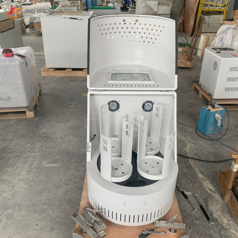 Laboratorium Planetary Ball Mill dengan 0.1um Granularity 4 Penggilingan Tangki dan 72 Jam Operasi Kontinyu