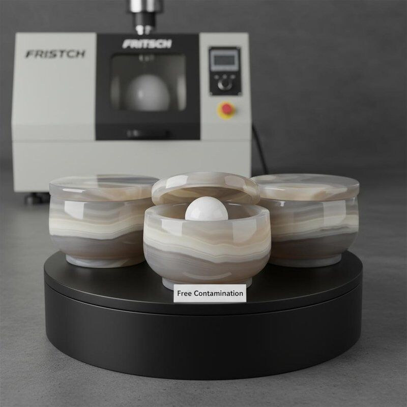 50mL Capacity Abrasion Resistant Agate Milling Bowls with Free Contamination for Fritsch Ball Mill