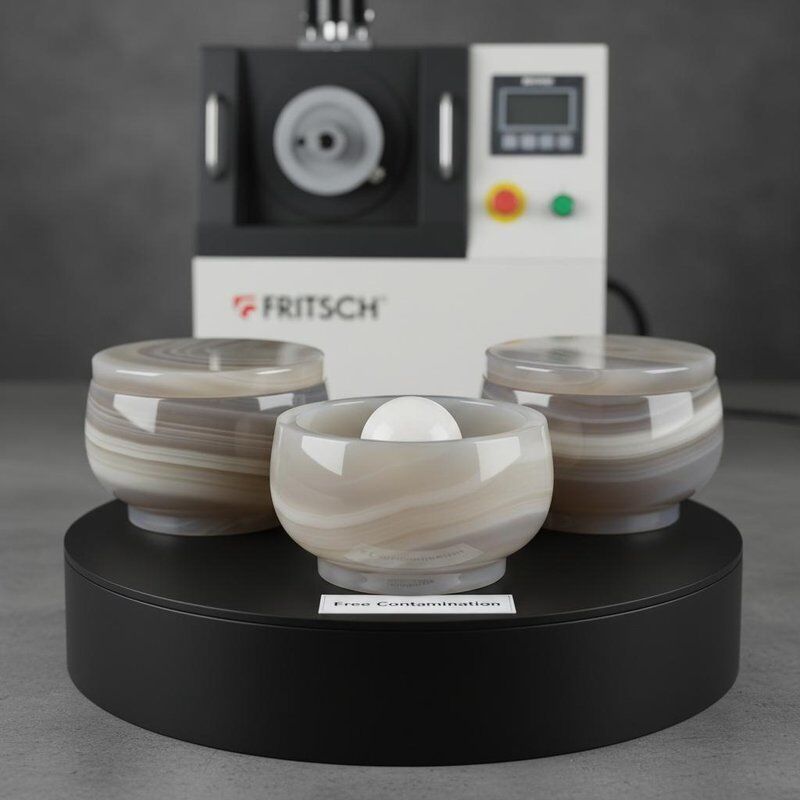 50mL Capacity Abrasion Resistant Agate Milling Bowls with Free Contamination for Fritsch Ball Mill