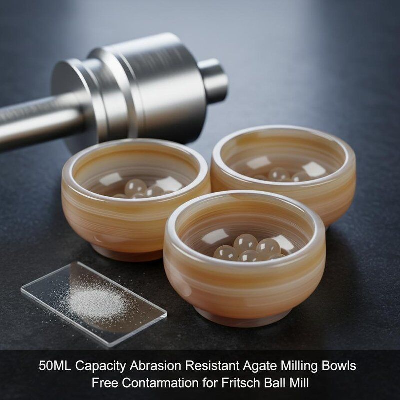 50mL Capacity Abrasion Resistant Agate Milling Bowls with Free Contamination for Fritsch Ball Mill