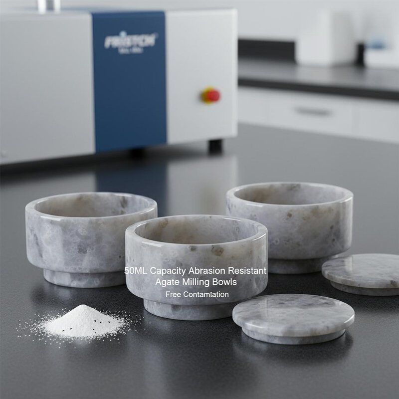 50mL Capacity Abrasion Resistant Agate Milling Bowls with Free Contamination for Fritsch Ball Mill