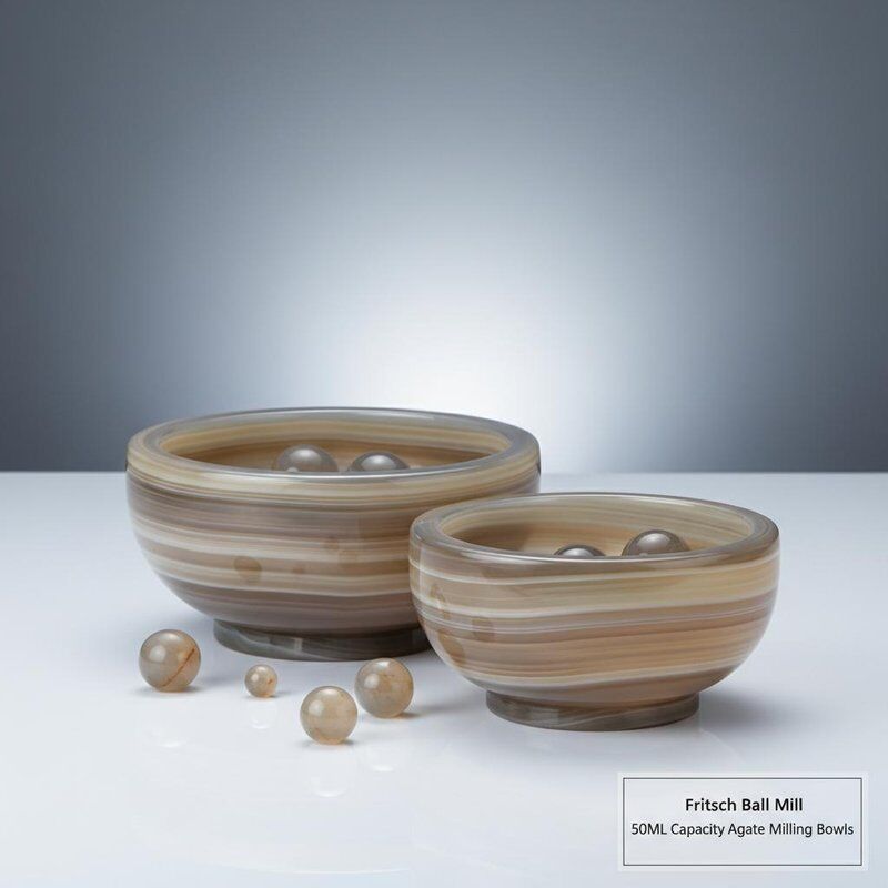 50mL Capacity Abrasion Resistant Agate Milling Bowls with Free Contamination for Fritsch Ball Mill
