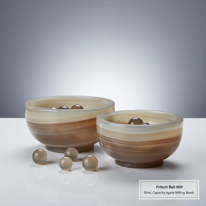 50mL Capacity Abrasion Resistant Agate Milling Bowls with Free Contamination for Fritsch Ball Mill