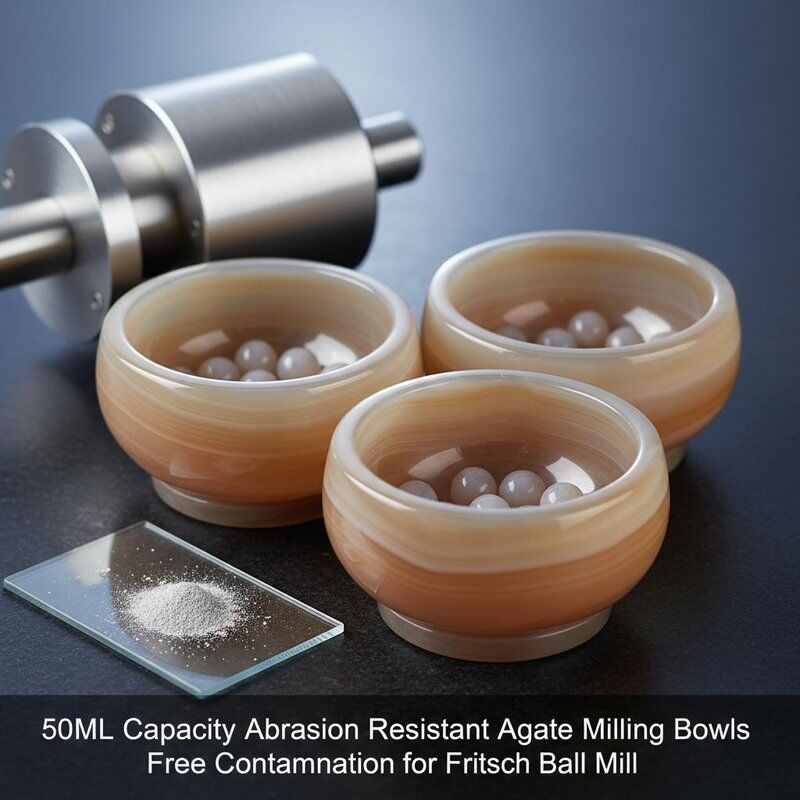 50mL Capacity Abrasion Resistant Agate Milling Bowls with Free Contamination for Fritsch Ball Mill