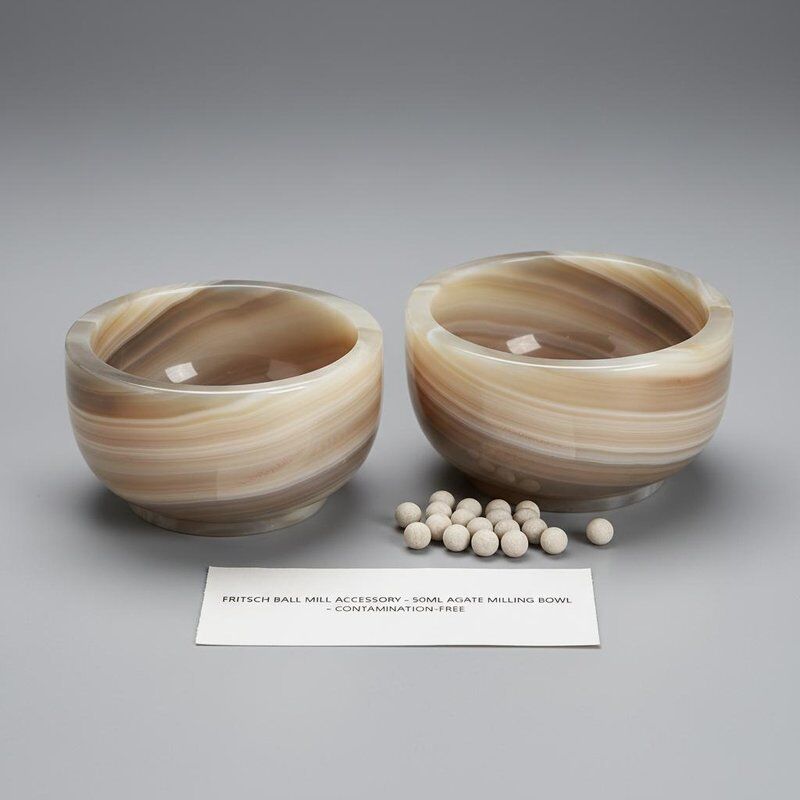 50 ml Kapazität Abrasionsbeständige Agatfrässchalen mit freier Kontamination für Fritsch Kugelmühle