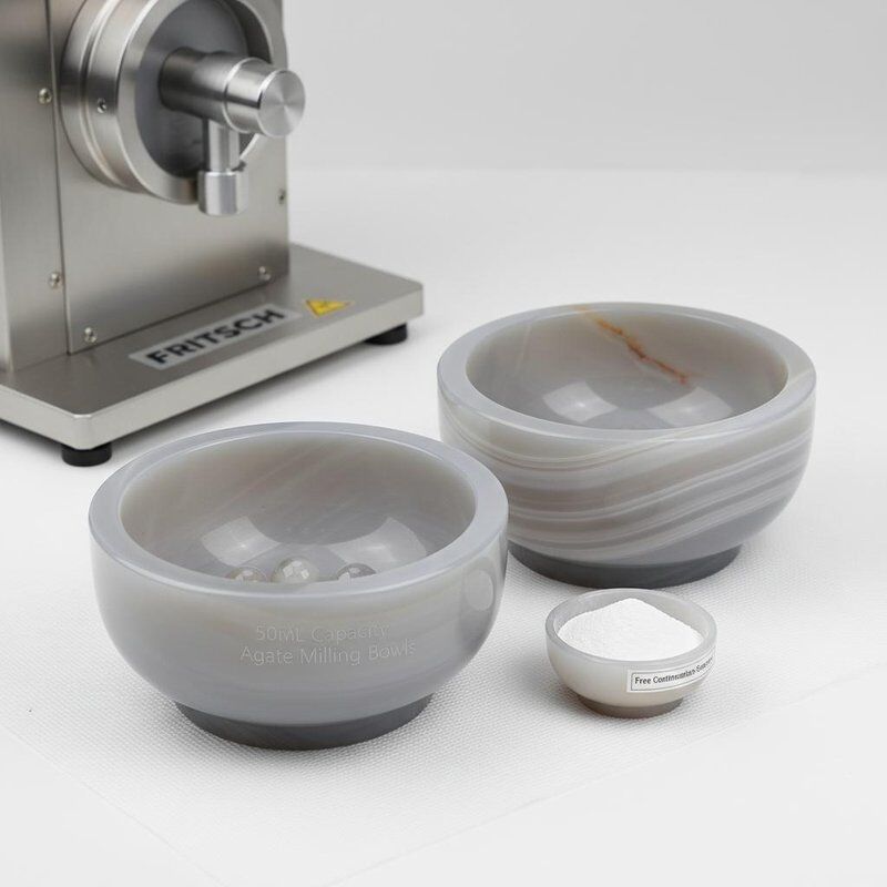 50 ml Kapazität Abrasionsbeständige Agatfrässchalen mit freier Kontamination für Fritsch Kugelmühle