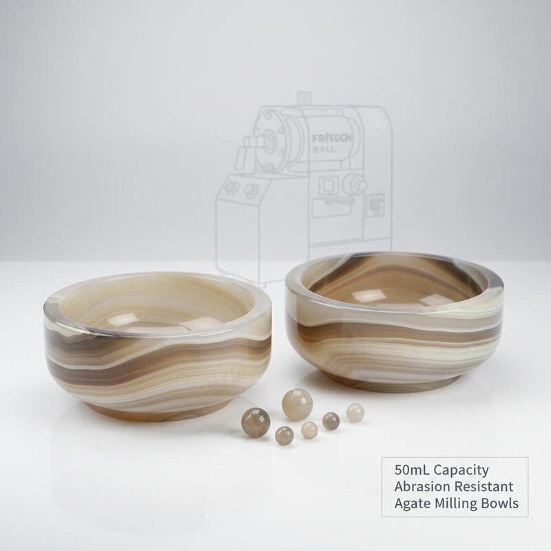 50 ml Kapazität Abrasionsbeständige Agatfrässchalen mit freier Kontamination für Fritsch Kugelmühle