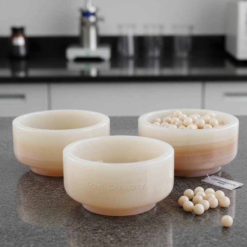 50 ml Kapazität Abrasionsbeständige Agatfrässchalen mit freier Kontamination für Fritsch Kugelmühle