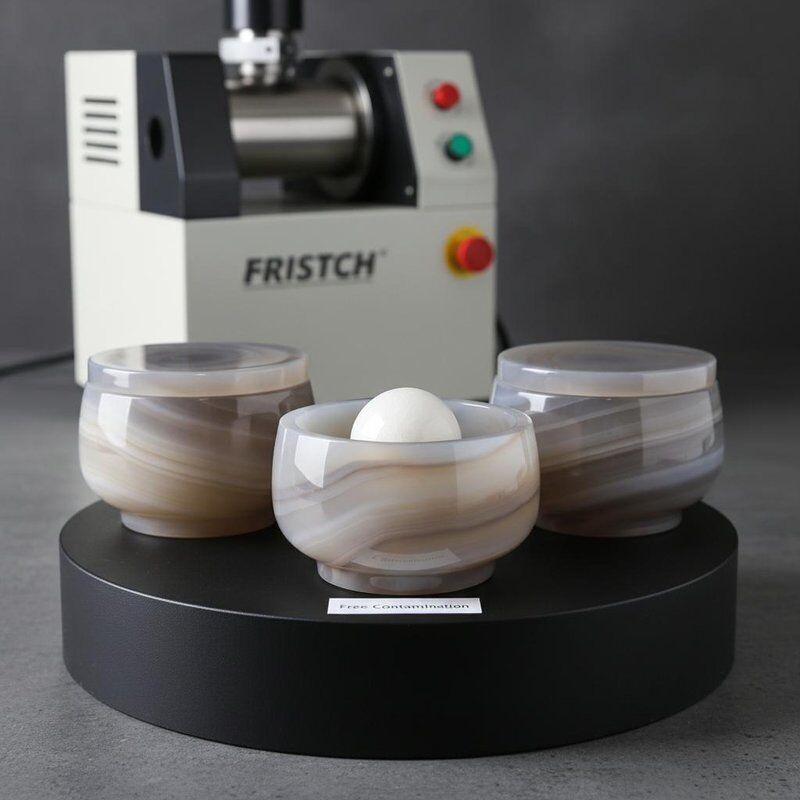 50mL Capacity Abrasion Resistant Agate Milling Bowls with Free Contamination for Fritsch Ball Mill