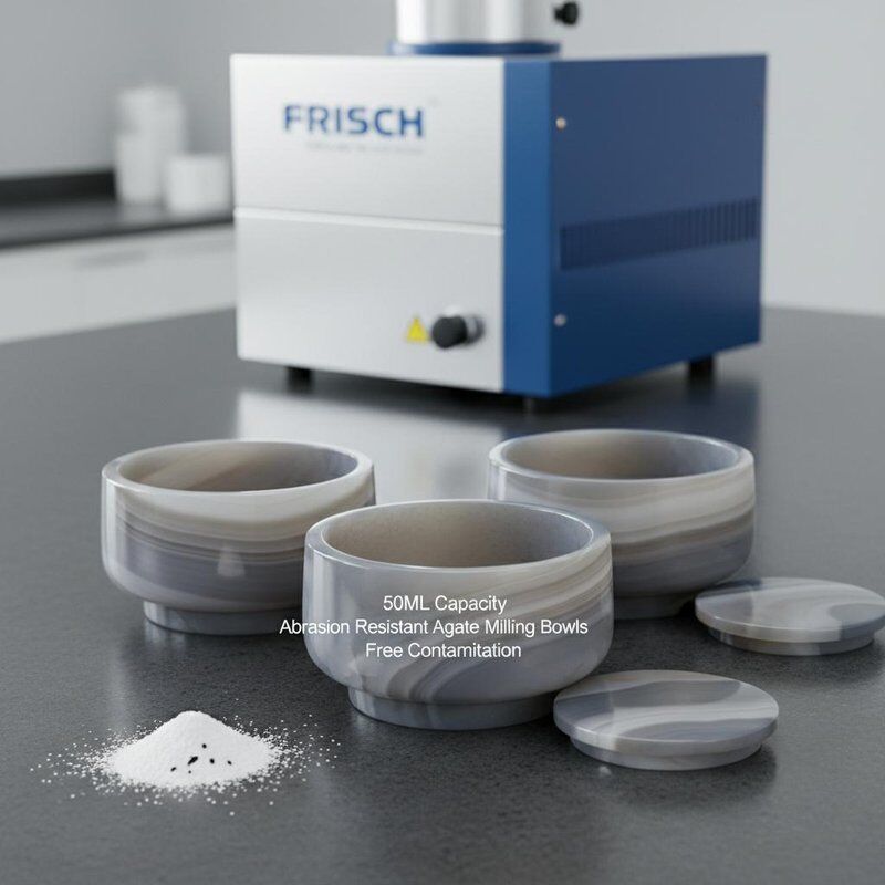 50mL Capacity Abrasion Resistant Agate Milling Bowls with Free Contamination for Fritsch Ball Mill