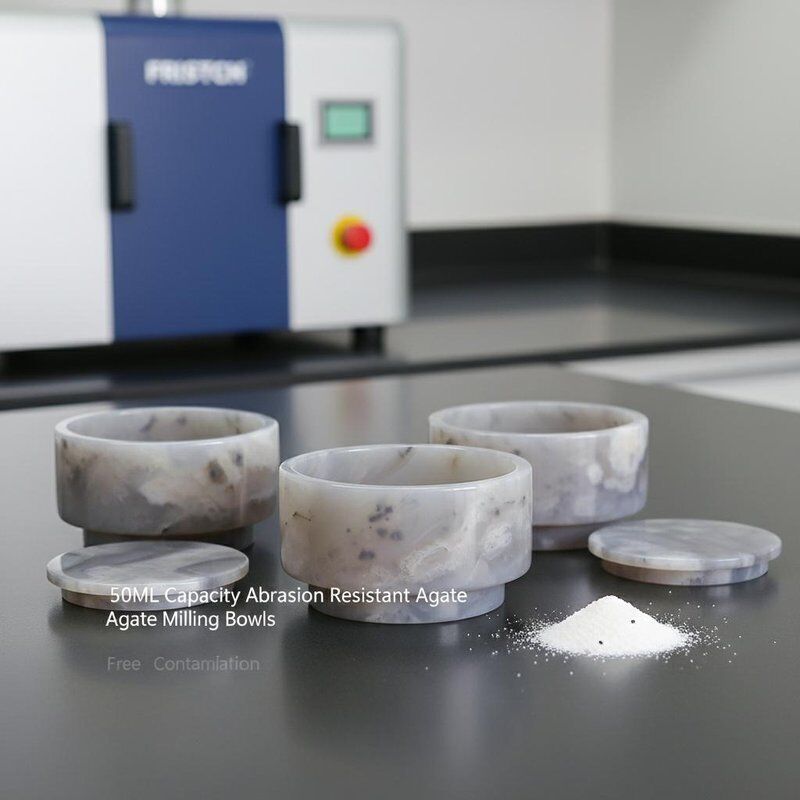 50mL Capacity Abrasion Resistant Agate Milling Bowls with Free Contamination for Fritsch Ball Mill