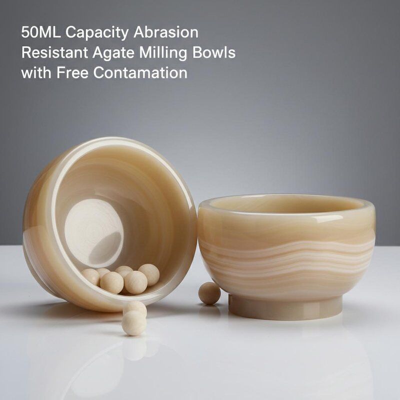 50mL Capacity Abrasion Resistant Agate Milling Bowls with Free Contamination for Fritsch Ball Mill