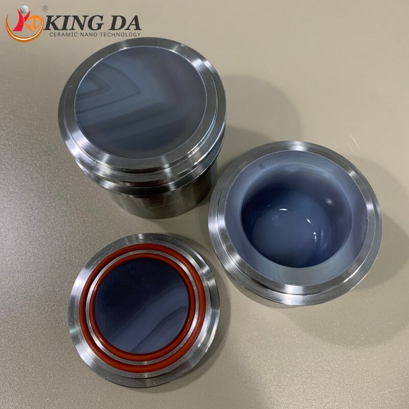 Lab Grinding Jar 125ml-Natural Agate Stainless Steel Jacket Ceramic Parts Compatible Retsch PM Series for Industrial Ceramic