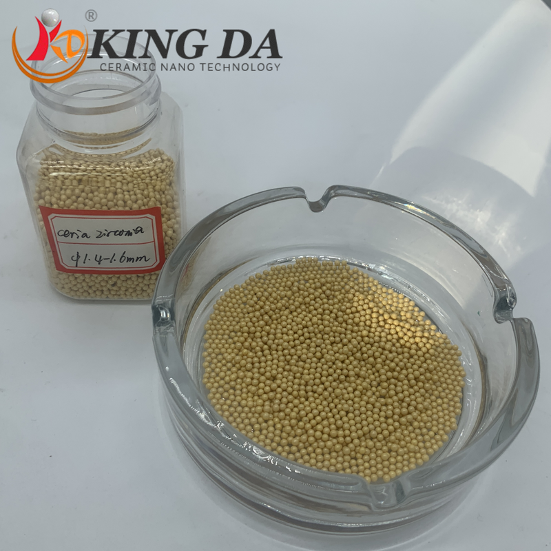 Yellow Ceria Stabilized Zirconia Beads 0.3-3.5mm High Wear Resistant Grinding Media
