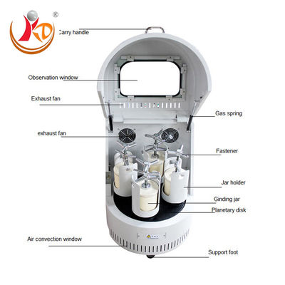 Laboratory Planetary Ball Mill with 4 Working Positions 220V-50Hz Power and 0.75kw Motor for High Efficiency Grinding