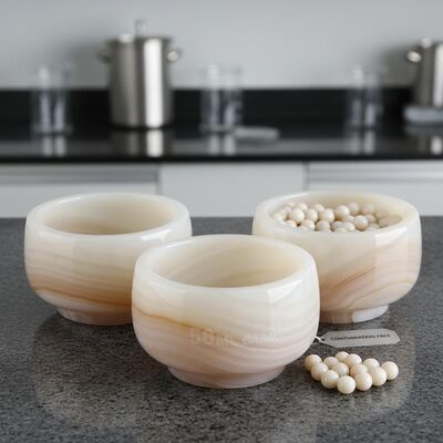 50mL Capacity Abrasion Resistant Agate Milling Bowls with Free Contamination for Fritsch Ball Mill