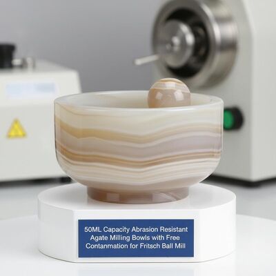 50mL Capacity Abrasion Resistant Agate Milling Bowls with Free Contamination for Fritsch Ball Mill