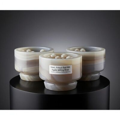 50mL Capacity Abrasion Resistant Agate Milling Bowls with Free Contamination for Fritsch Ball Mill