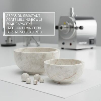 50mL Capacity Abrasion Resistant Agate Milling Bowls with Free Contamination for Fritsch Ball Mill